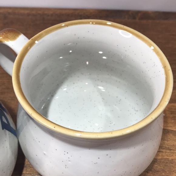 ✨Sold✨ Vintage Stoneware Pea Soup Mugs Set Of Two Made In Korea - Picture 7 of 11